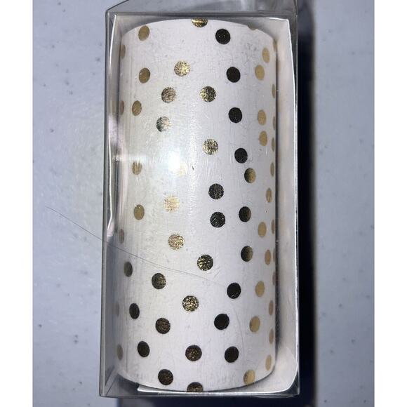NIB Hazel & Ruby Decor Tape 4”x10’, Gold Polka Dot. On White For Crafts Design. - Picture 4 of 6